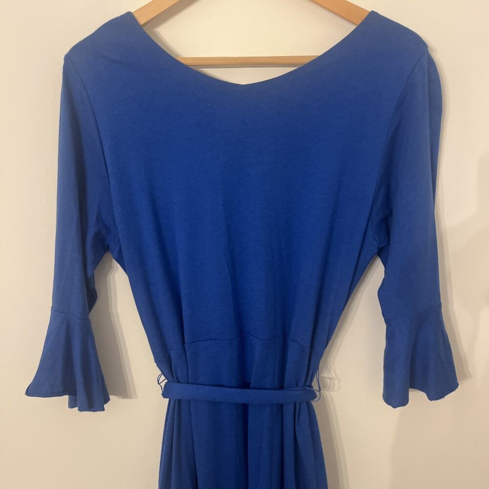 Soft Surroundings Springtime Ruffleneck Dress Medium Blue - Picture 6 of 11